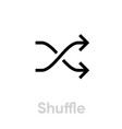 shuffle music player icon editable line vector image