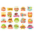 street food menu icons vector image vector image
