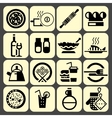 cooking food icons set black vector image