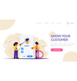 employees work with an electronic profile vector image