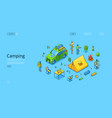 isometric landing page for camping business vector image