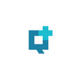 letter q cross plus medical logo icon design vector image