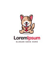 puppy dog hug a heart logo mascot template vector image