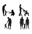 silhouettes of families with children vector image
