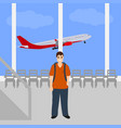 man at the international airport vector image