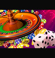 casino roulette big win coins background vector image