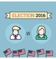 american election 2016 two candidates flat style vector image vector image
