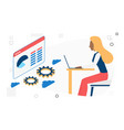 cloud computing technology hosting services over vector image vector image