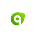 letter q or number 9 eco leaves logo icon design vector image