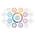 circle diagram with eight steps vector image vector image