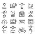 3d printing symbol three dimensional line icon vector image vector image
