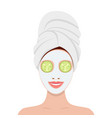 beautiful woman with facial mask vector image
