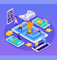gamification isometric composition vector image vector image