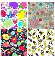 set of seamless floral backgrounds vector image
