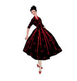 stylish fashion dressed girls 1950s 1960s style vector image vector image