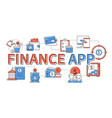 finance app - colorful line design style banner vector image