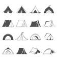 hiking and camping tent icons tourism vector image