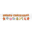 set christmas gingerbread cookies merry vector image