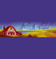 rural cottage under rain autumn nature landscape vector image vector image