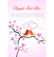 valentine card with birds vector image