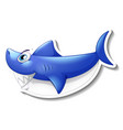 Smiling shark cartoon sticker Royalty Free Vector Image