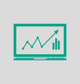 laptop with chart icon vector image