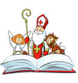 saint nicholas devil and angel vector image vector image