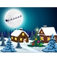 night christmas forest landscape santa claus vector image vector image