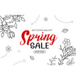 spring sale banner with leaf and flower hand vector image