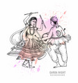 beautiful couple playing dandiya in disco garba vector image vector image