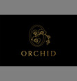 golden initial letter o for orchid flower logo vector image