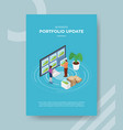 portfolio update concept women and men standing vector image