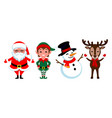 set with characters for celebrating christmas vector image
