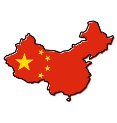 Simplified Map China Outline With Slightly Vector Image Simplified Map China Outline With Slightly Vector Image