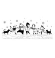 animals ski with kid winter holiday vintage design vector image vector image