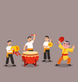 group chinese traditional musician performing vector image