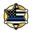 police support star badge flag vector image vector image