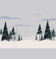 snowy winter landscape background design vector image vector image