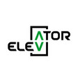 elevator text logo stylized word vector image