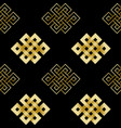 seamless pattern of gold endless knot vector image vector image