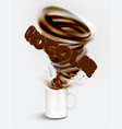 a cup of realistic hot chocolate with huge vector image vector image
