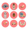 stylized metal steampunk mechanic robots animals vector image vector image