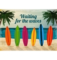 holiday surfboards on the ocean beach vector image