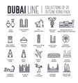 set culture symbols dubai thin line icons vector image