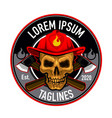 skull firefighter logo vector image