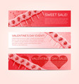 valentine banner set with lollipops vector image