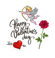 valentines day greeting card sketch cute cupid vector image