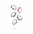 casino chips isolated on white background falling vector image