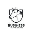 creative horse shield logo vector image