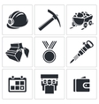 coal industry icon collection vector image
